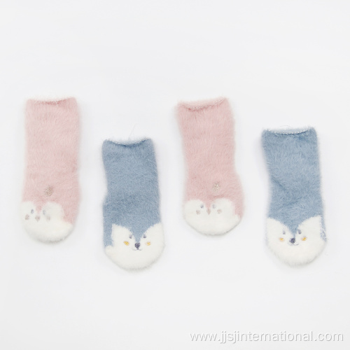 Fox Pattern Plush Children's Socks